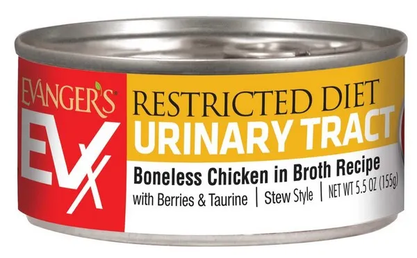 24/5.5 oz. Evanger's Evx Restricted Diet Urinary Tract Boneless Chicken For Cats - Food